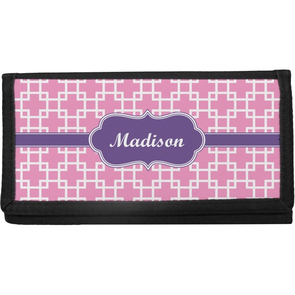 Custom Linked Squares Canvas Checkbook Cover (Personalized)
