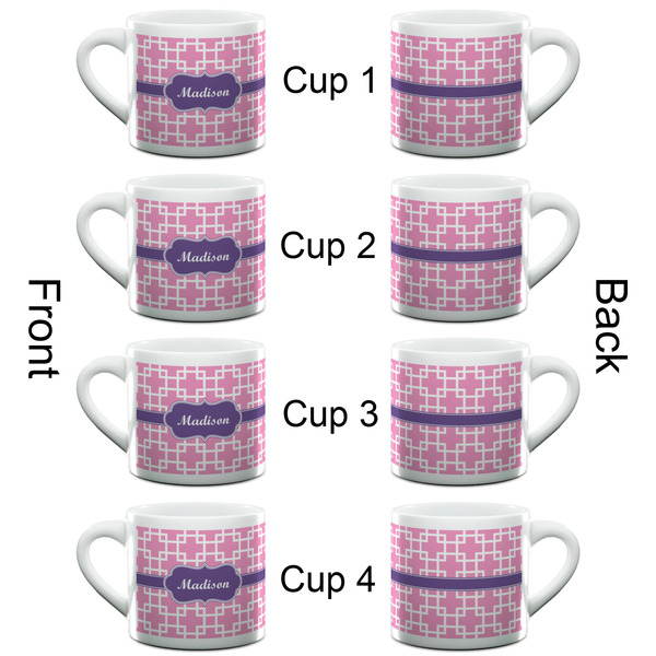 Linked Squares Espresso Cup - 6oz (Double Shot Set of 4) APPROVAL