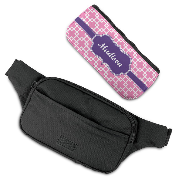 Linked Squares Fanny Packs - FLAT (flap off)