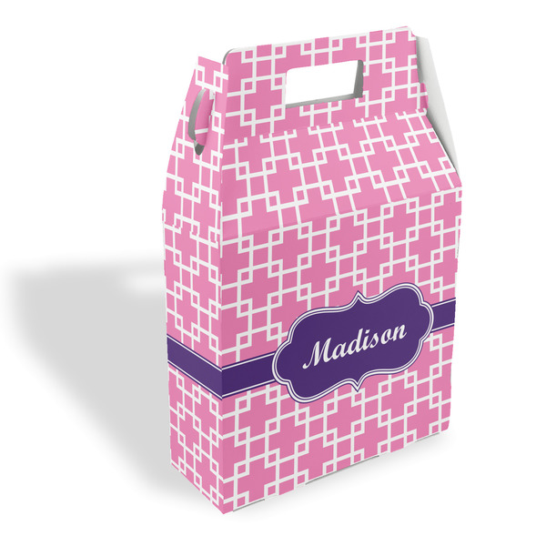 Custom Linked Squares Gable Favor Box (Personalized)
