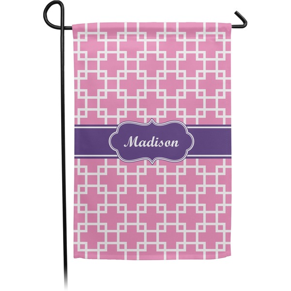 Custom Linked Squares Small Garden Flag - Double Sided w/ Name or Text