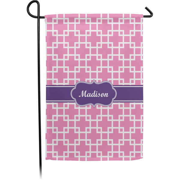 Custom Linked Squares Small Garden Flag - Single Sided w/ Name or Text