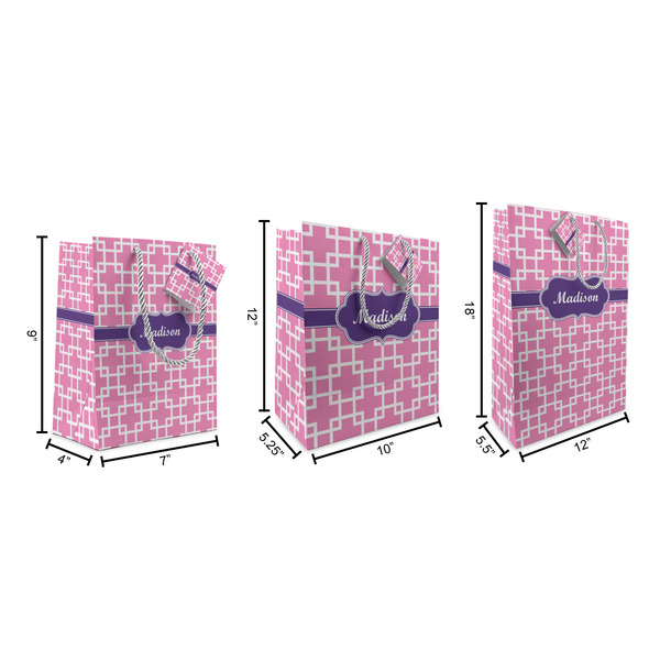 Linked Squares Gift Bags - All Sizes - Dimensions