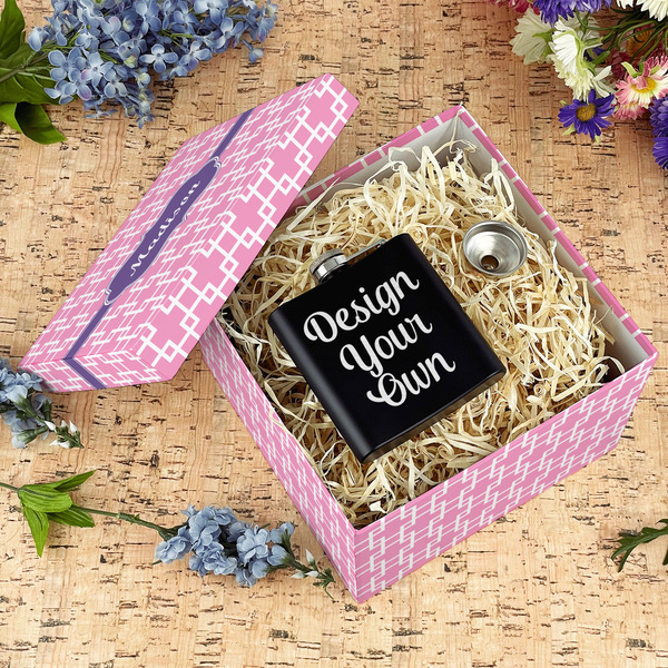 Linked Squares Gift Boxes with Lid - Canvas Wrapped - Large - In Context