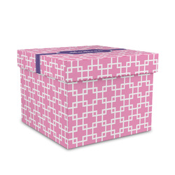 Linked Squares Gift Box with Lid - Canvas Wrapped - Medium (Personalized)