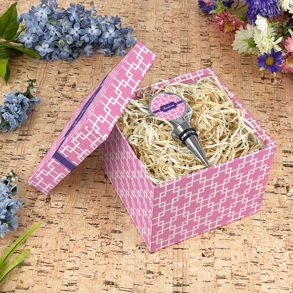 Linked Squares Gift Boxes with Lid - Canvas Wrapped - Medium - In Context