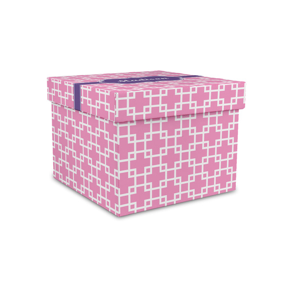 Custom Linked Squares Gift Box with Lid - Canvas Wrapped - Small (Personalized)