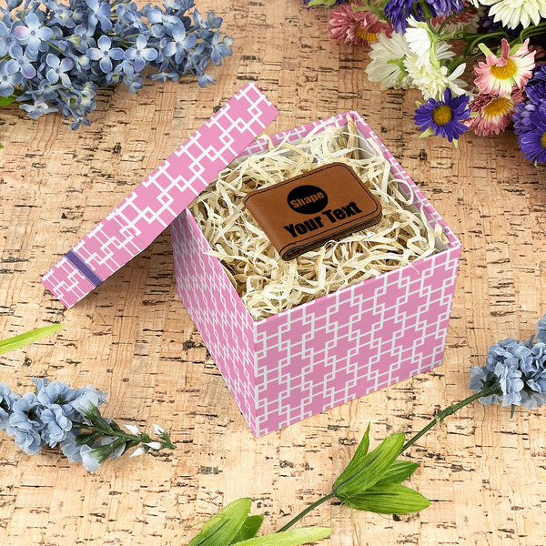 Linked Squares Gift Boxes with Lid - Canvas Wrapped - Small - In Context