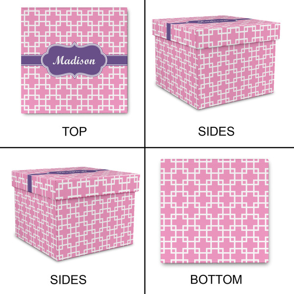 Linked Squares Gift Boxes with Lid - Canvas Wrapped - XX-Large - Approval