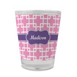 Linked Squares Glass Shot Glass - 1.5 oz - Set of 4 (Personalized)