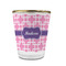 Linked Squares Glass Shot Glass - 1.5 oz - with Gold Rim - Single (Personalized)