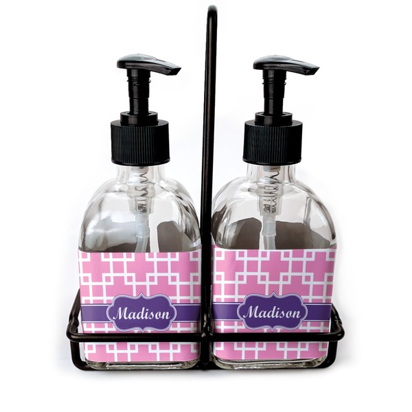 Custom Linked Squares Glass Soap & Lotion Bottles (Personalized)