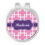 Linked Squares Golf Ball Marker - Hat Clip - Silver