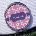 Linked Squares Golf Ball Marker - Hat Clip