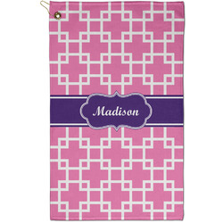 Linked Squares Golf Towel - Poly-Cotton Blend - Small w/ Name or Text