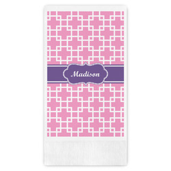 Linked Squares Guest Napkins - Full Color - Embossed Edge (Personalized)