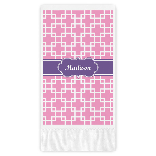 Custom Linked Squares Guest Napkins - Full Color - Embossed Edge (Personalized)