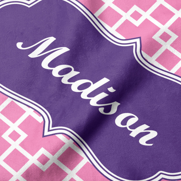 Linked Squares Hooded Baby Towel- Detail Close Up