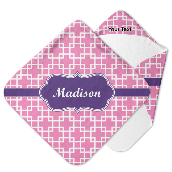 Custom Linked Squares Hooded Baby Towel (Personalized)