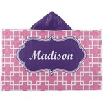 Linked Squares Kids Hooded Towel (Personalized)