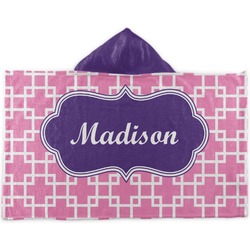 Linked Squares Kids Hooded Towel (Personalized)