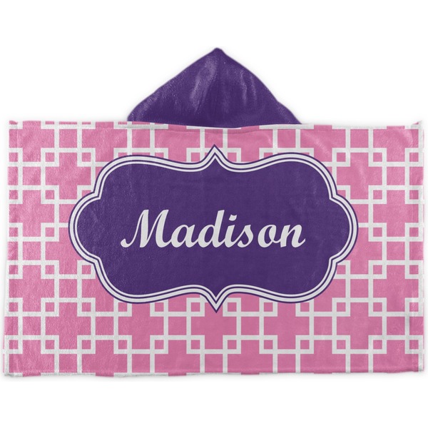 Custom Linked Squares Kids Hooded Towel (Personalized)