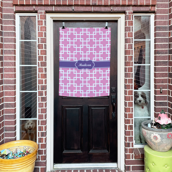 Linked Squares House Flags - Double Sided - (Over the door) LIFESTYLE