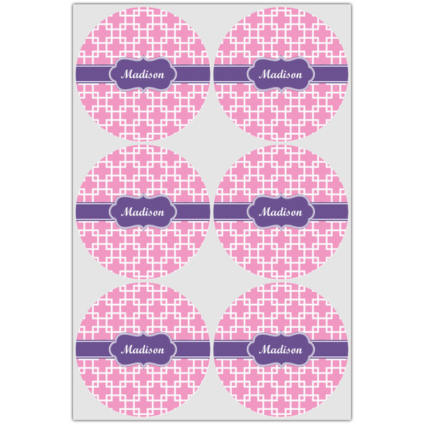 Linked Squares Icing Circle - Large - Set of 6