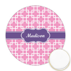 Linked Squares Printed Cookie Topper - Round (Personalized)