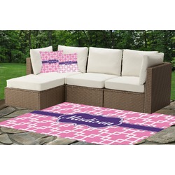 Linked Squares Indoor / Outdoor Rug - Custom Size w/ Name or Text