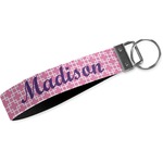 Linked Squares Webbing Keychain Fob - Large (Personalized)
