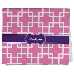 Linked Squares Kitchen Towel - Poly Cotton w/ Name or Text
