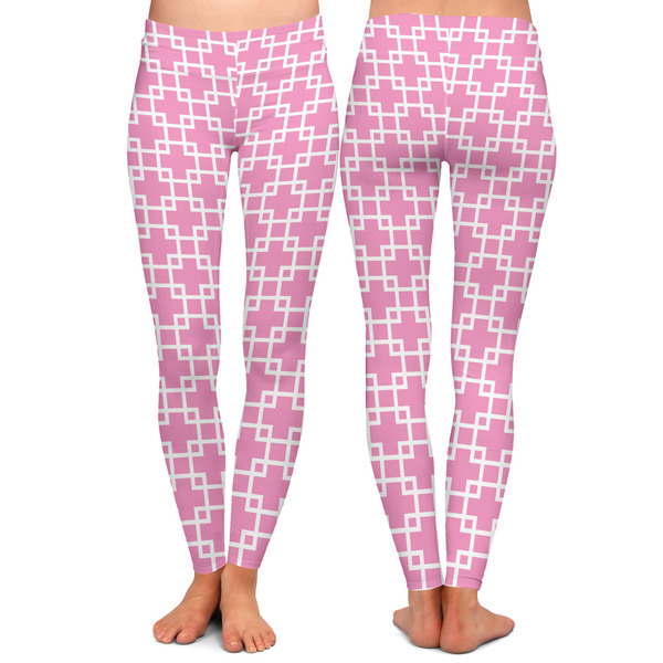 Linked Squares Ladies Leggings - Front and Back