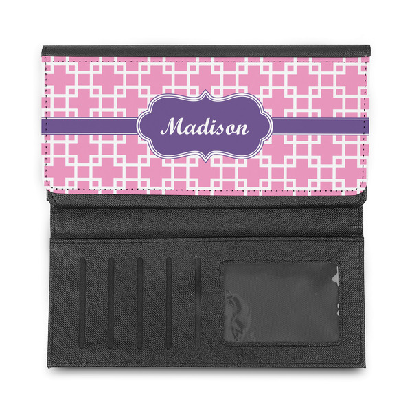 Linked Squares Ladies Wallet - Half Way Open