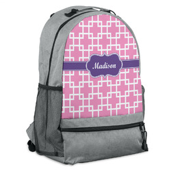 Linked Squares Backpack - Grey (Personalized)