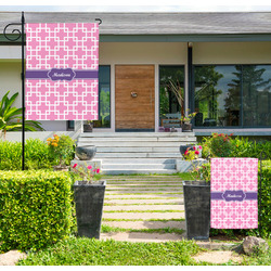 Linked Squares Large Garden Flag - Double Sided (Personalized)