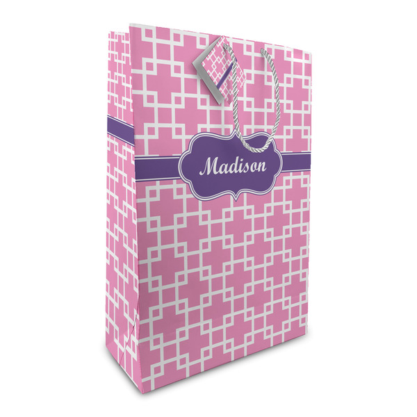 Custom Linked Squares Large Gift Bag (Personalized)
