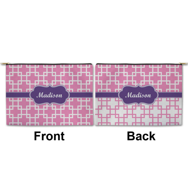 Linked Squares Large Zipper Pouch Approval (Front and Back)