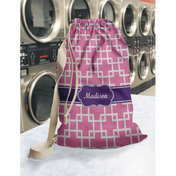 Linked Squares Laundry Bag in Laundromat