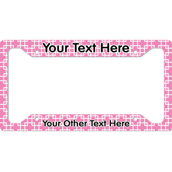Custom Linked Squares License Plate Frame - Style A (Personalized)