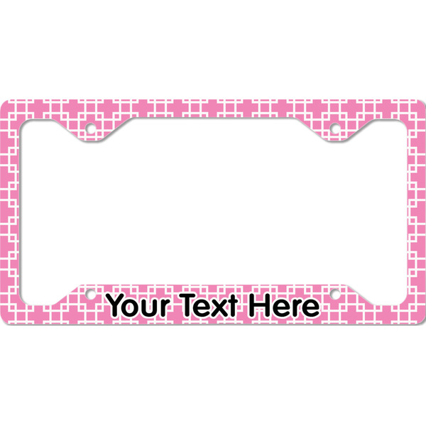 Custom Linked Squares License Plate Frame - Style C (Personalized)