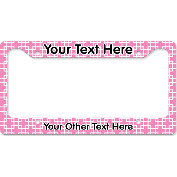 Linked Squares License Plate Frame Wide