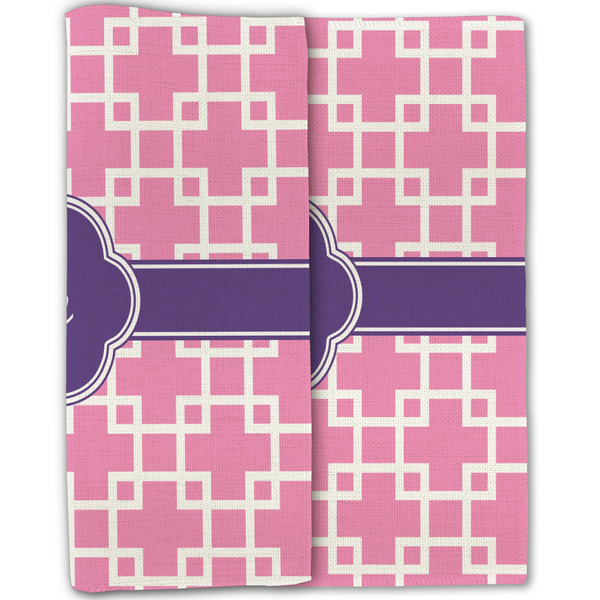 Linked Squares Linen Placemat - Folded Half (double sided)