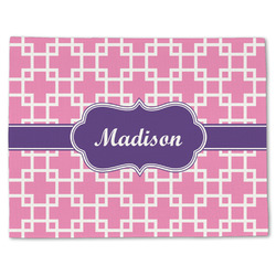 Linked Squares Single-Sided Linen Placemat - Single w/ Name or Text
