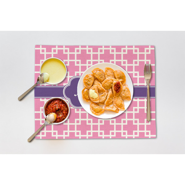Linked Squares Linen Placemat - Lifestyle (single)