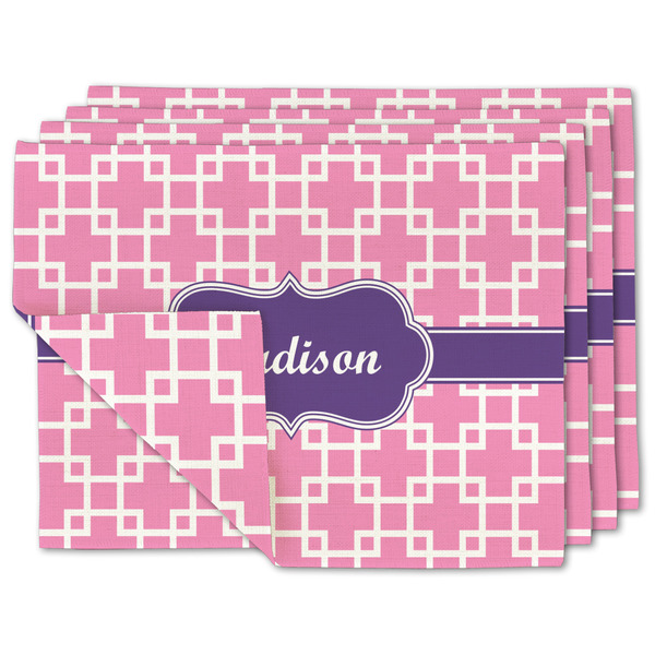 Custom Linked Squares Linen Placemat w/ Name or Text