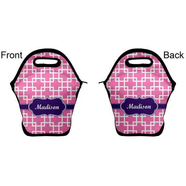 Linked Squares Lunch Bag - Front and Back