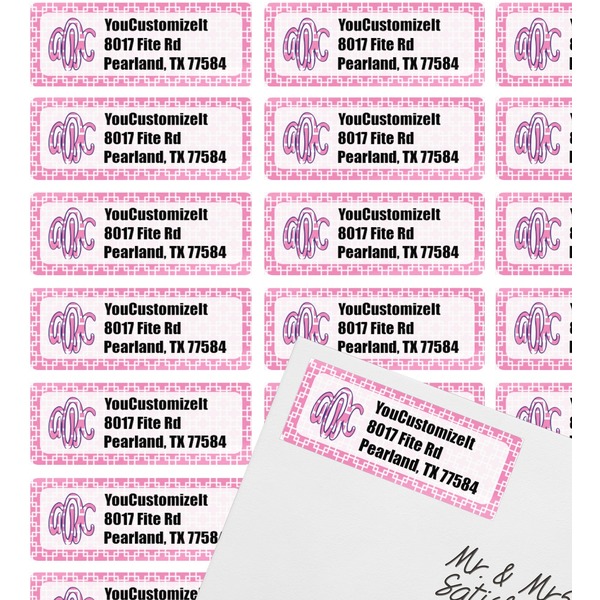 Linked Squares Mailing Label on Envelope - Multiple Labels