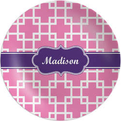 Linked Squares Melamine Salad Plate - 8" (Personalized)