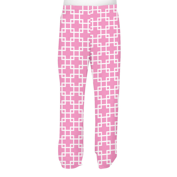 Linked Squares Men's Pjs Back - on model
